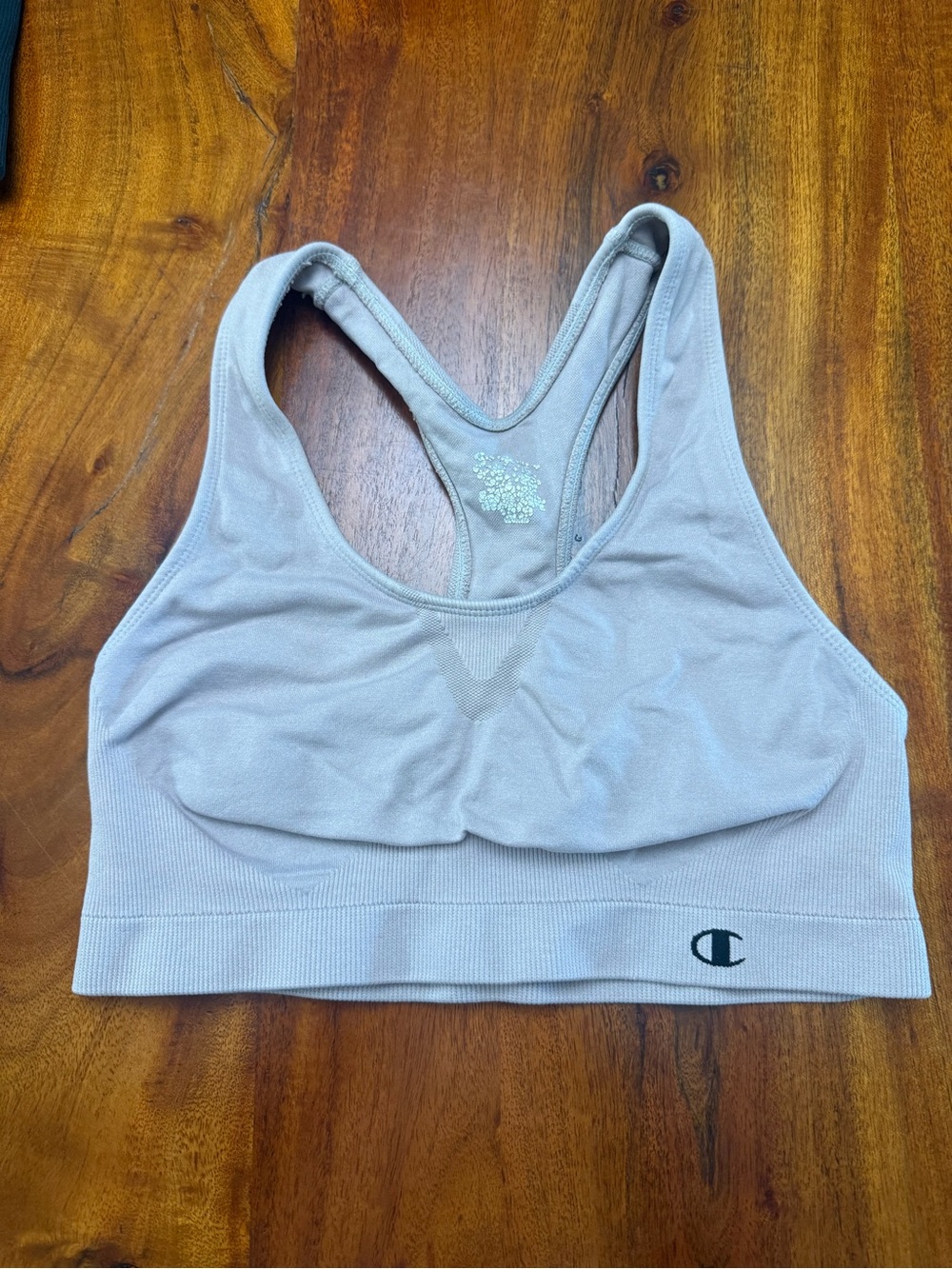 Champion Women's Pale Gray Racerback Sports Bra